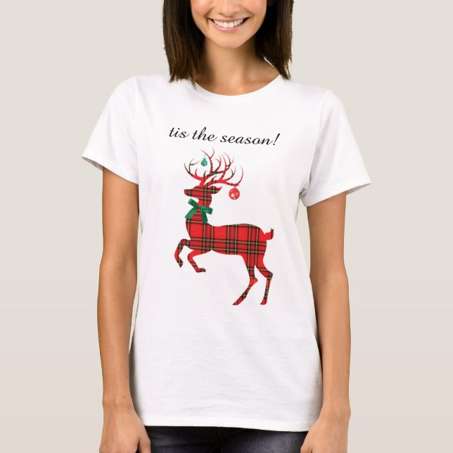 Camiseta ¡Reno de la tela escocesa del día de fiesta, tis (Anverso)