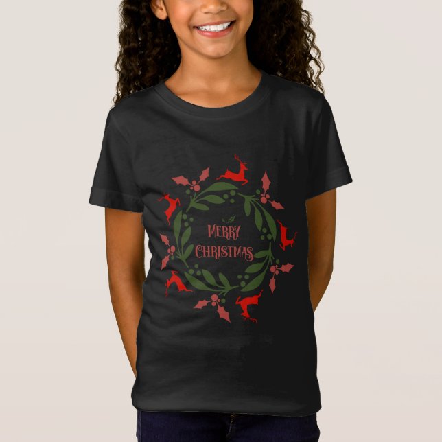 Camiseta Reno de Navidad alegre (Anverso)