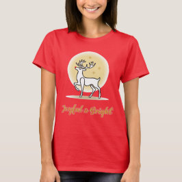 Camiseta Reno de Navidad Alegre y Brillante
