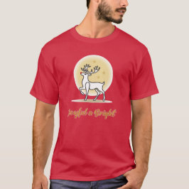 Camiseta Reno de Navidad Alegre y Brillante