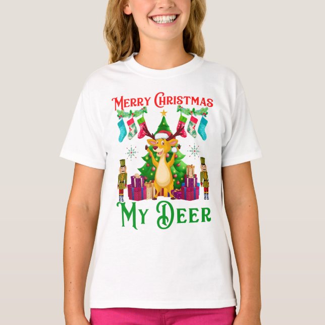 Camiseta Reno de Navidad Divertido, Feliz Navidad Mi Ciervo (Anverso)
