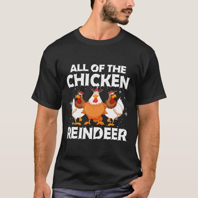 Camiseta Reno de pollo de Navidad (Anverso)