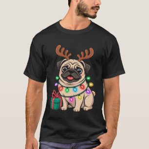 Camiseta Reno de Pug de Navidad