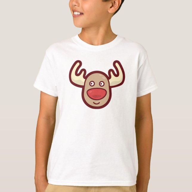 Camiseta Reno de Rudolf simple y simple | Sleeve Shirt (Anverso)