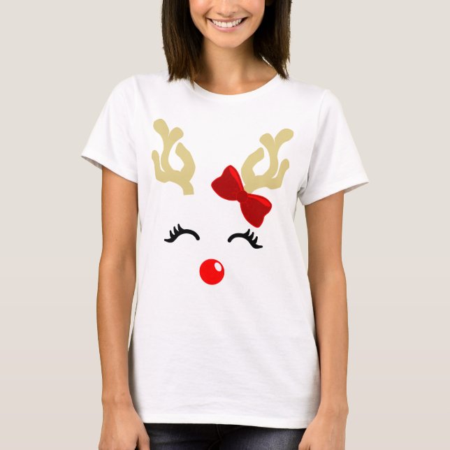 Camiseta Reno de Rudolph de la niña (Anverso)