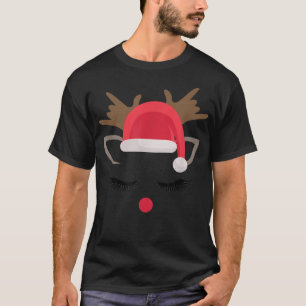 Camiseta Reno de Rudolph Face Feliz Navidad Santa H