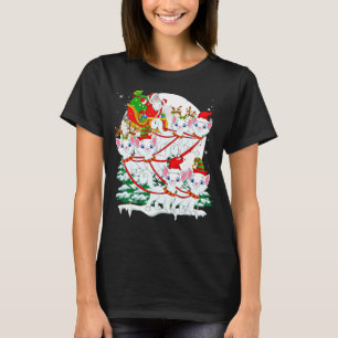 Camiseta Reno de Santa Sleigh Angora Turca Gatos de Navidad