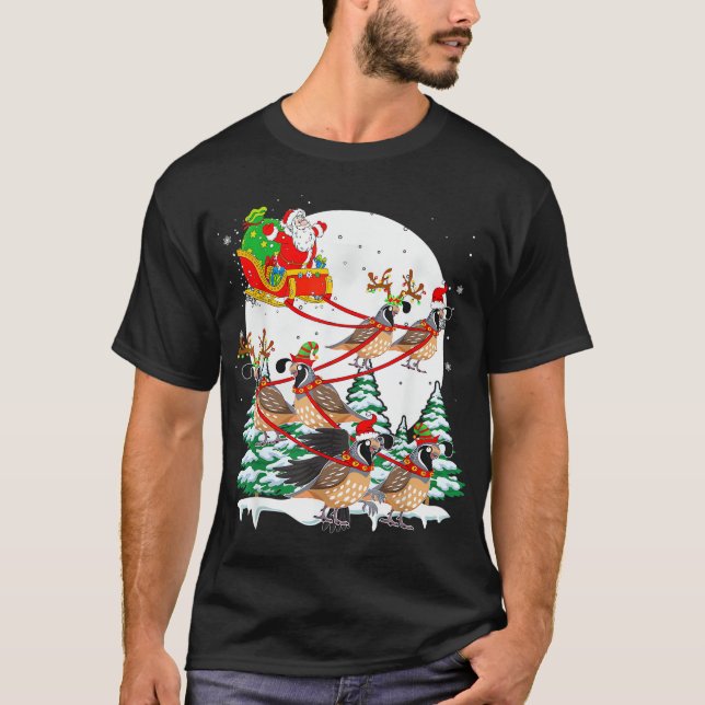 Camiseta Reno de Santa Sleigh Quela a Navidades Aves (Anverso)