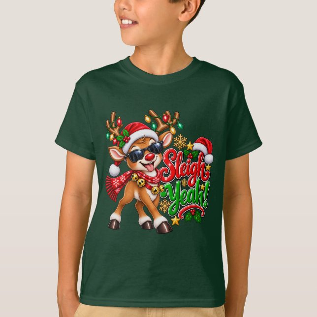 Camiseta Reno de Sleigh Yeah (Anverso)