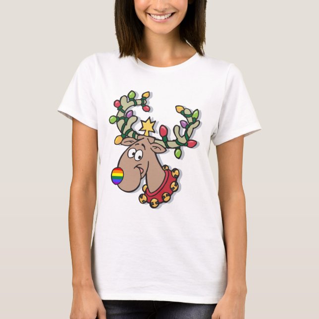 Camiseta Reno del arco iris (Anverso)
