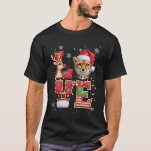 Camiseta Reno ELF Sombrero de Santa Amor Guepardo Animal Na