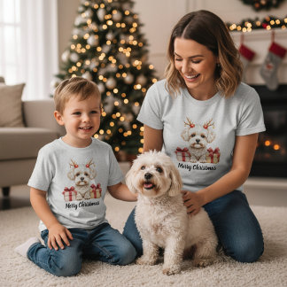 Camiseta Reno esponjoso - perro Bichon Frise