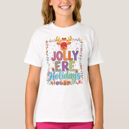 Camiseta "Reno festivo y luces navideñas"