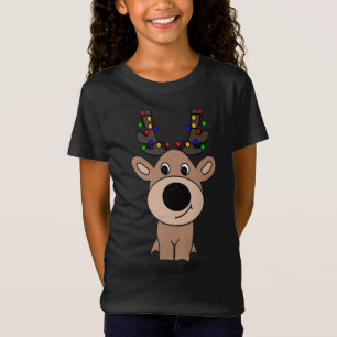 Camiseta Reno lindo con luces Navidades