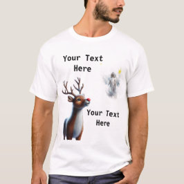 Camiseta Reno mirando hacia arriba a Jesús Reno de Navidad