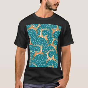 Camiseta Reno navidad: Vintage Seamless Pattern.