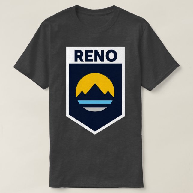 Camiseta Reno Nevada City Flag Emblem (Diseño del anverso)