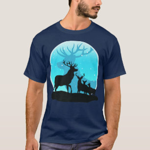 Camiseta Reno, Nieve de Invierno, Navidades, Hombres Mujere