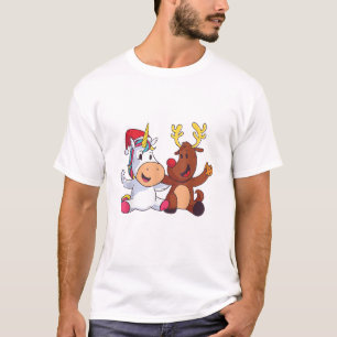Camiseta Reno Rudolph Navidad Reno Unicornio Rojo Con Nariz