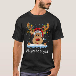Camiseta Reno Santa 4to Grado Equipo Maestro Estudiante Nav