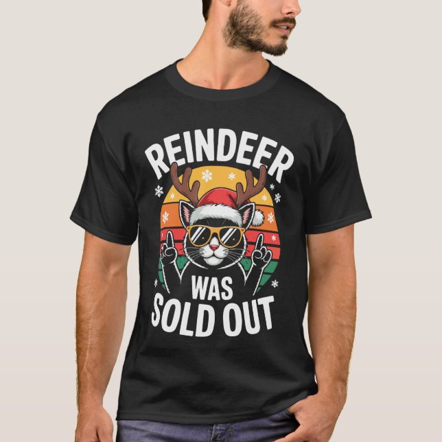 Camiseta Reno Santa Gato se Agotó (Anverso)