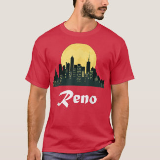 Camiseta Reno SkylineGlowing Moon Reno City Night
