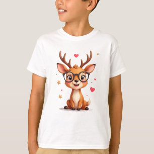 Camiseta Reno Sonriente Con Gafas 