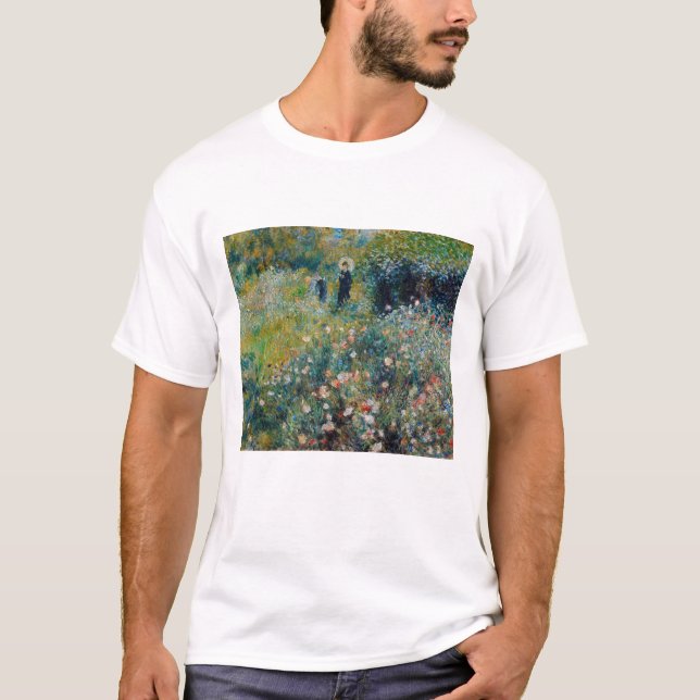 Camiseta Renoir - Mujer con sombrilla en un jardín (Anverso)