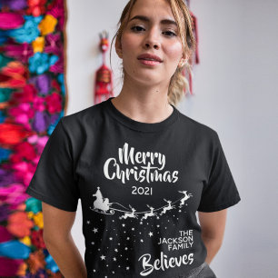 Camiseta Renos del trineo de Santa Navidad familia festiva