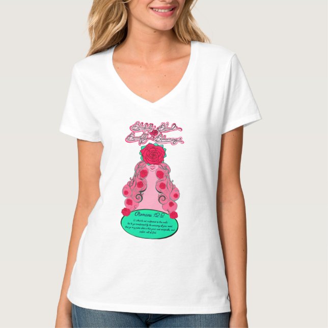 Camiseta Renovar su mente II - Rosa de rubor (Anverso)