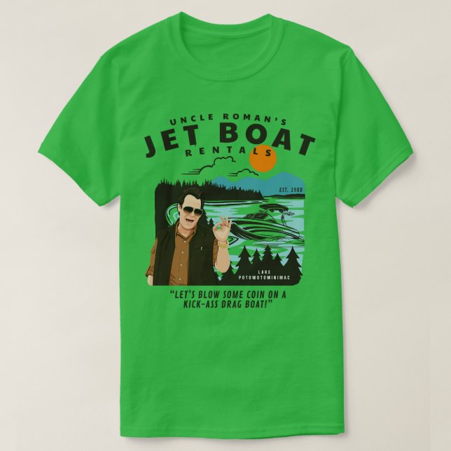 Camiseta Rentales De Bote De Jet Uncle Romans Est 1988 (Diseño del anverso)