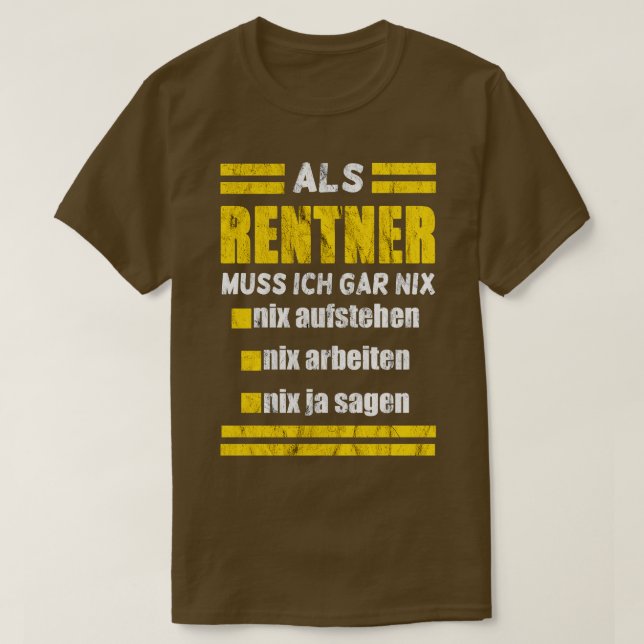 Camiseta Rentner muss nix (Diseño del anverso)