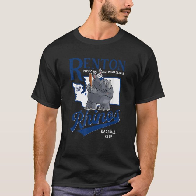 Camiseta Renton Rhinos Retro Minor League equipo de béisbol (Anverso)