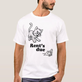 Camiseta Rent's Due Funny Cat T-Shirt – Cartoon Landlord Ch