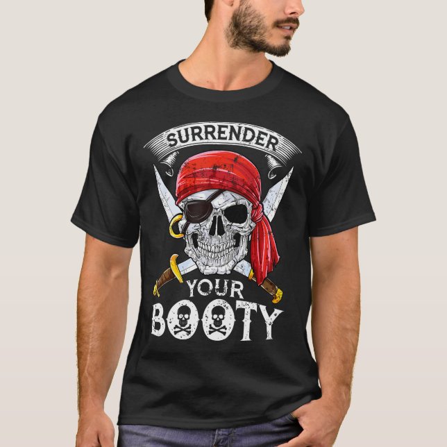 Camiseta Renuncia a tu Booty Pirate Skull Gracioso Jolly Ro (Anverso)