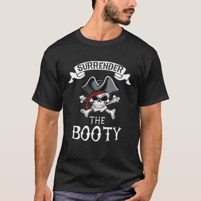 Camiseta Renuncia a tu Booty Roger Bandana Skull Pirate Bo (Anverso)