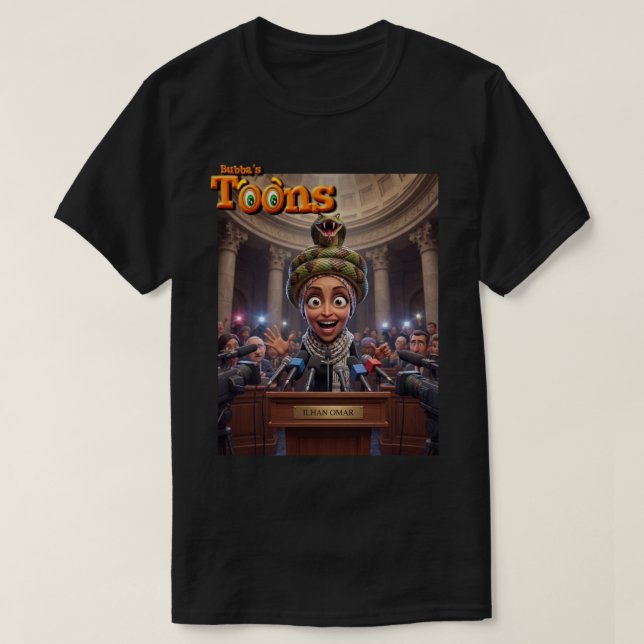 CAMISETA REP. ILHAN OMAR (D) MN - IS A SNAKE (Diseño del anverso)