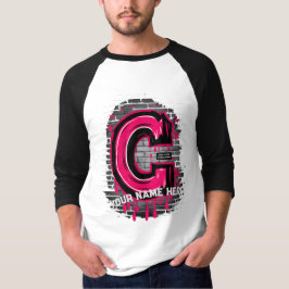 Camiseta Rep Su Nombre: Letra "C" del graffiti Personalizab