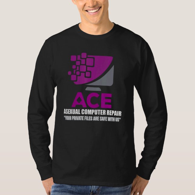 Camiseta Reparación Asexual De Computadora Asexual (Anverso)