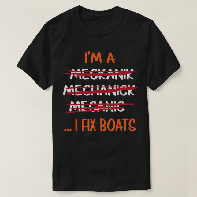 Camiseta Reparo Barcos Mecanico Divertido (Diseño del anverso)