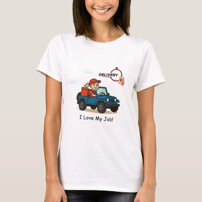 Camiseta Repartidor de comida rápida Diseño de dibujos anim (Anverso)