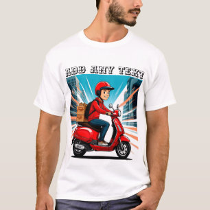 Camiseta Repartidor en scooter moderno