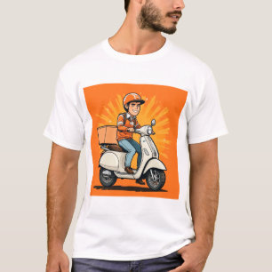 Camiseta Repartidor en scooter moderno