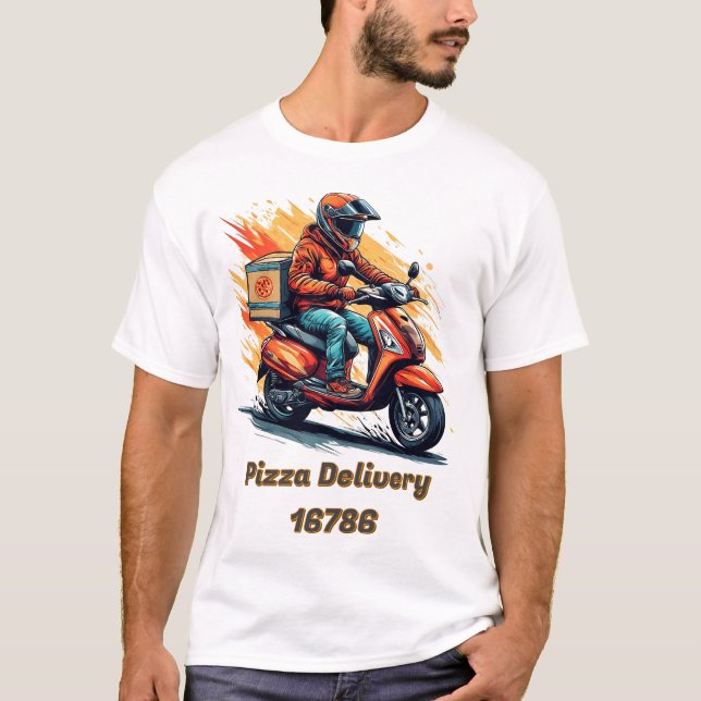 Camiseta Repartidor en scooter moderno (Anverso)