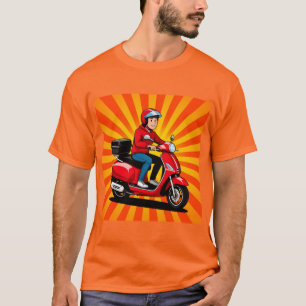Camiseta Repartidor en scooter moderno