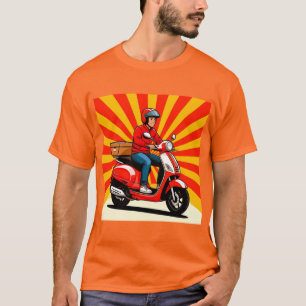 Camiseta Repartidor en scooter moderno