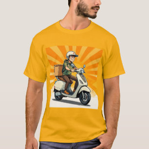 Camiseta Repartidor en scooter moderno