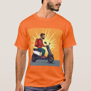 Camiseta Repartidor en scooter moderno