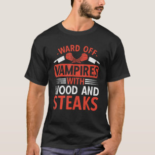 Camiseta Repel Vampiros Con Bistecs Carnicero Carnicería