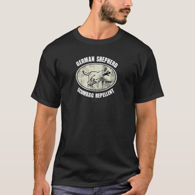 Camiseta Repelente oficial del pastor alemán Scumbag (Anverso)
